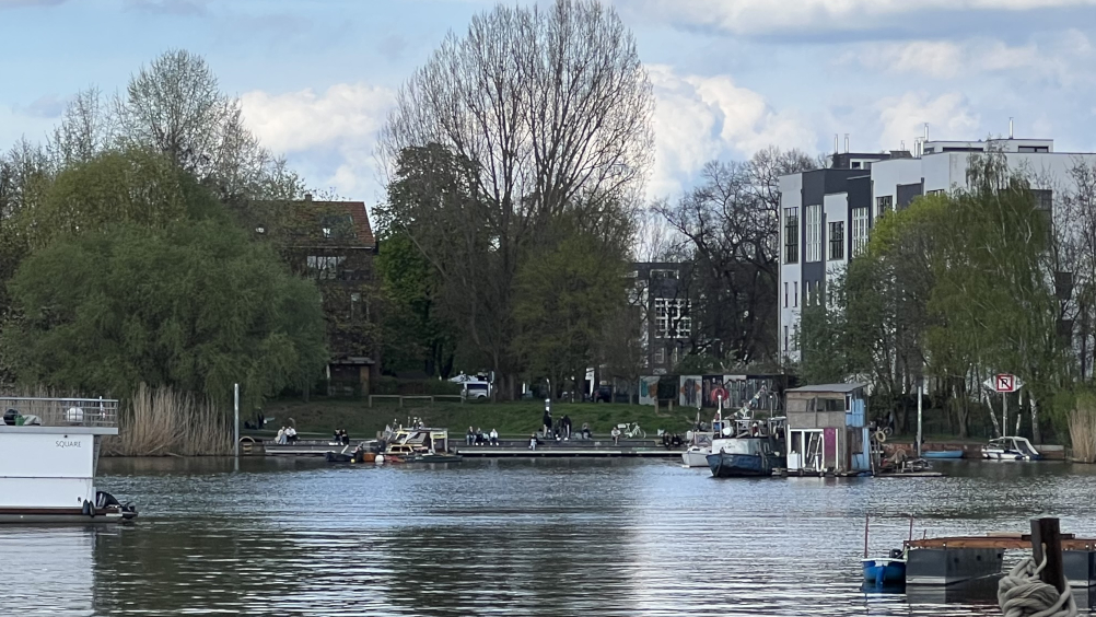 Hausboote, Wohninseln, Ufer, Stralau, Liegewiese, Wasser